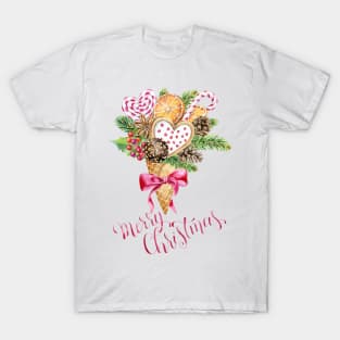 Watercolor Christmas bouquet T-Shirt